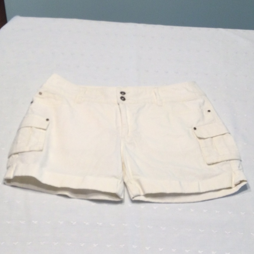 Ruff Hewn Linen/Cotton Blend Cuffed Shorts w/ Seven Pockets